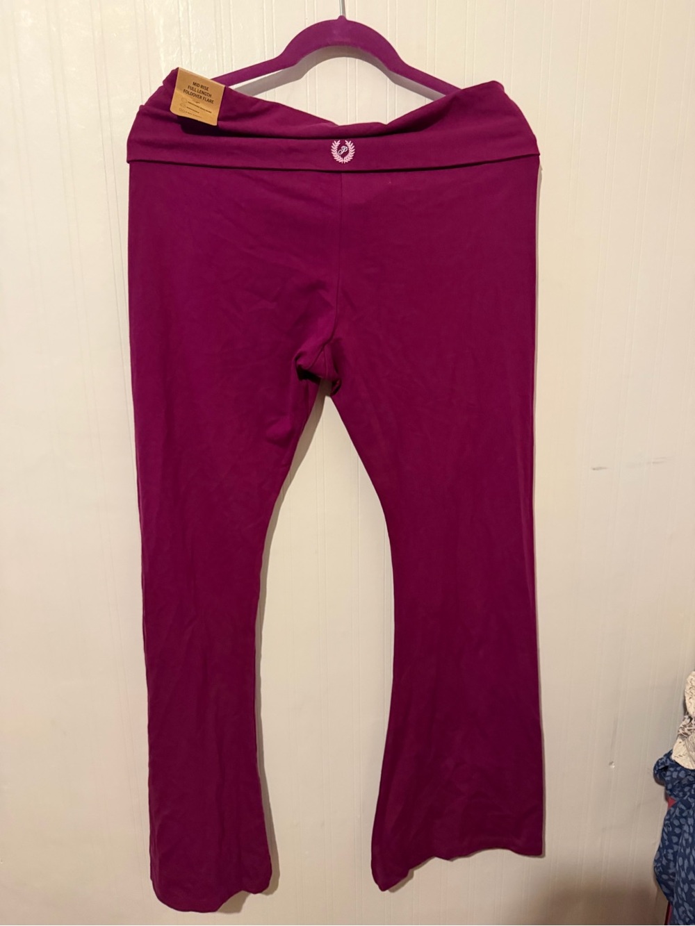 Pink Fold-Over Waist Lounge Pants - Magenta XL NWT - Picture 5 of 5